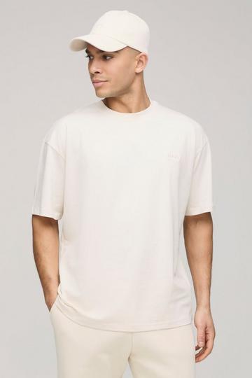 MENS. Oversized T-Shirt Met Crewneck beige