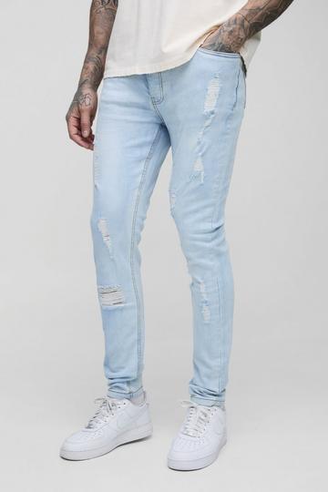 Tall Skinny Stretch Ripped Bleach Wash Jean bleach wash