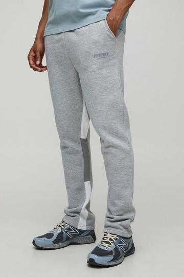 Slim Fit Man Colour Block Joggers grey marl