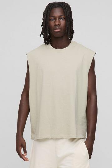 Débardeur oversize basique light khaki