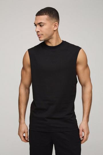 MENS. Basic Tank Top Met Grote Armgaten black
