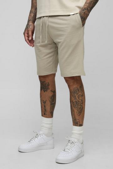 Tall 260GSM Loopback Regular Fit Basic Shorts light khaki