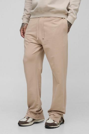 Tall 260GSM Loopback Regular Fit Split Hem Basic Joggers mocha