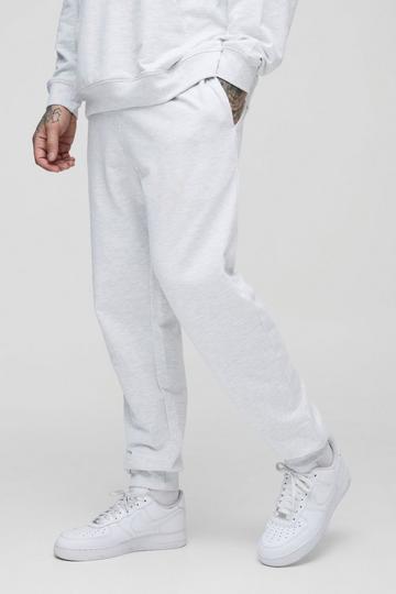 Tall 260GSM Loopback Regular Fit Basic Joggers grey marl