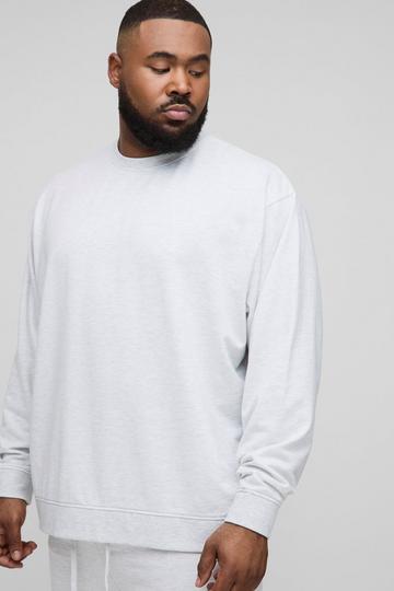 Plus 260GSM Loopback Oversized Fit Basic Sweat grey marl