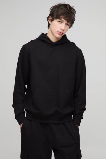 Tall 260GSM Loopback Regular Fit Basic Hoodie black