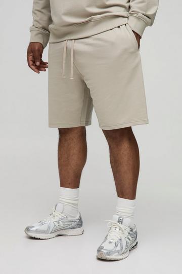 Plus 260GSM Loopback Regular Fit Basic Shorts light khaki