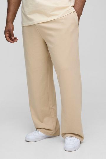 Plus 260GSM Loopback Relaxed Fit Basic Joggers taupe