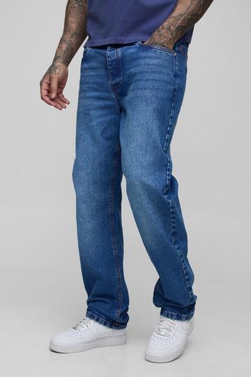 Tall Onbewerkte Jeans Met Contrasterende Stiksels En Rechte Pijpen mid wash