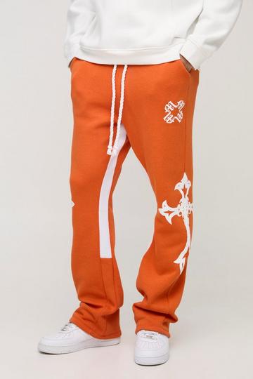 Slim Fit Joggingbroek Met Gekruiste Gusset orange