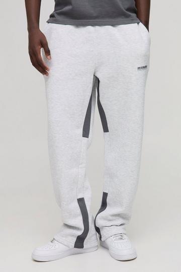 Relaxed Colour Block Gusset Joggers grey marl