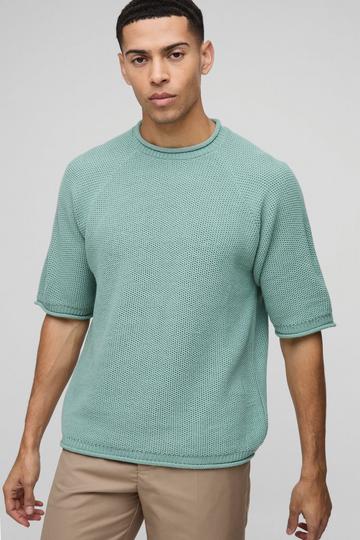 Regular Fit Waffle Knit T-Shirt sage