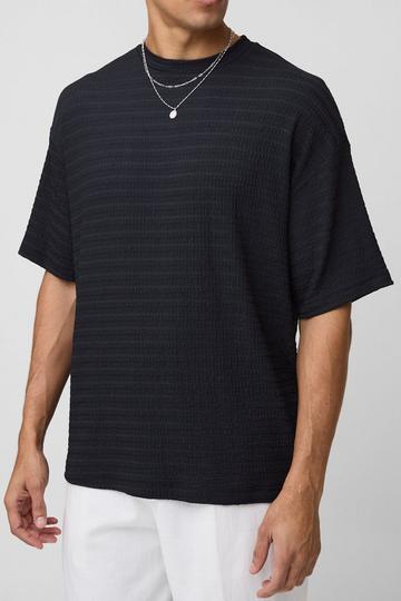 Oversized Jacquard Texture T-Shirt charcoal