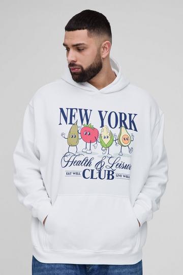 White Plus New York Graphic Oversized Hoodie