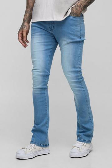 Light Brown Tall Super Ripped Stretch Skinny Flared Jeans