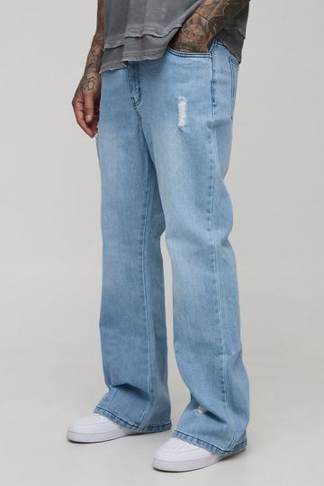Tall Versleten Flared Utility Jeans light wash