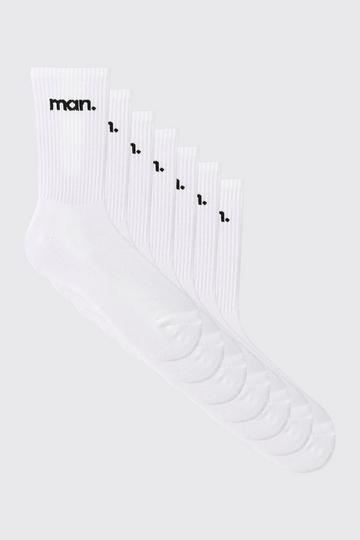 Man Sportsokken (7 Paar) white