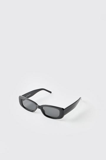 Black Plastic Rectangular Sunglasses black