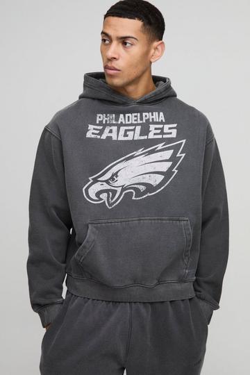 Oversized Gelicenseerde Gebleekte NFL Eagles Hoodie charcoal