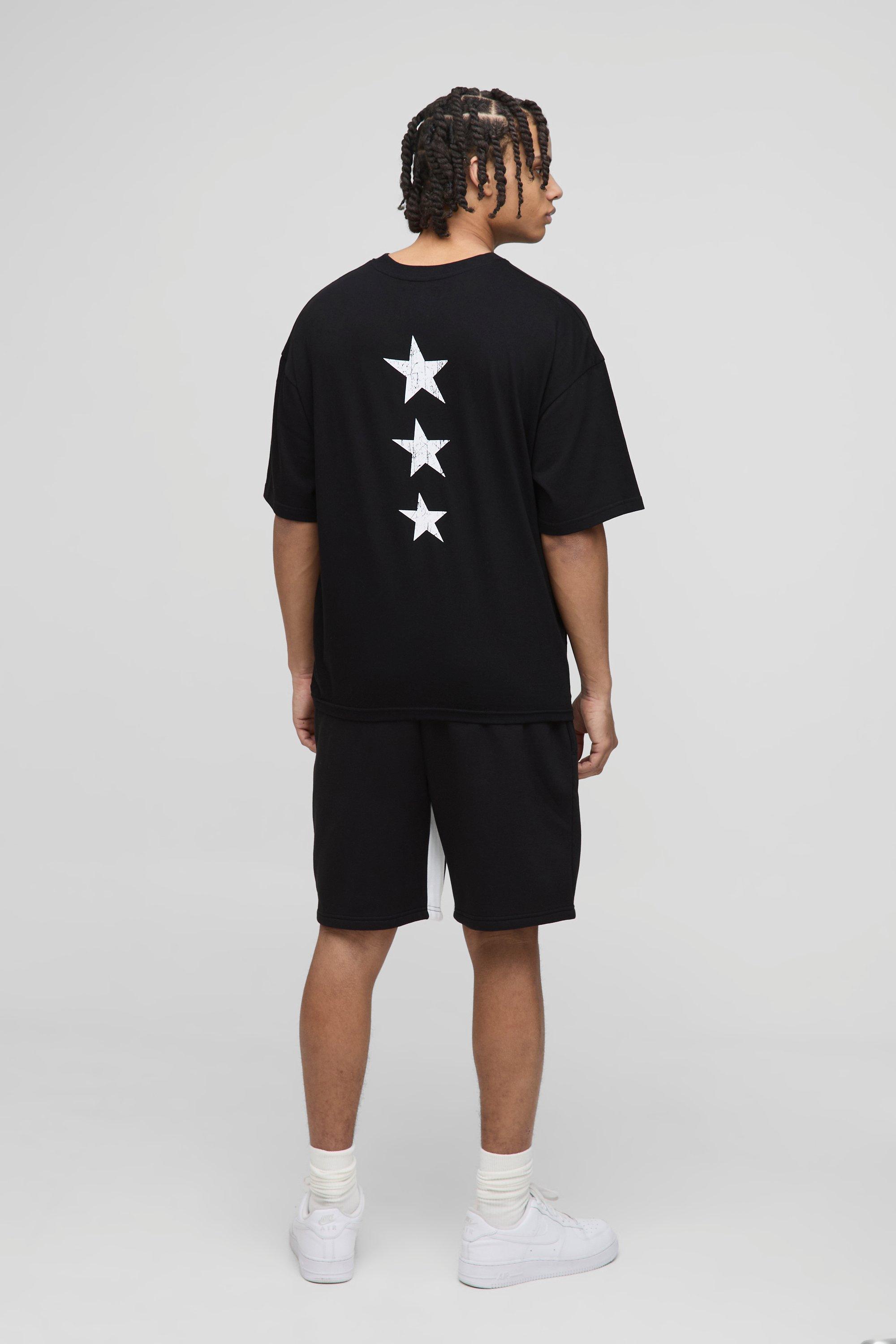 Oversized Boxy M Star T-Shirt & Gusset Short Set | boohoo FI