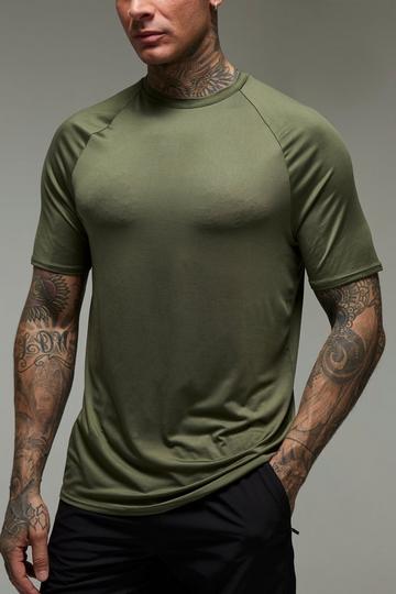 Tall Regular Fit Regular Fit Raglan Essentials Man Active T-Shirt khaki