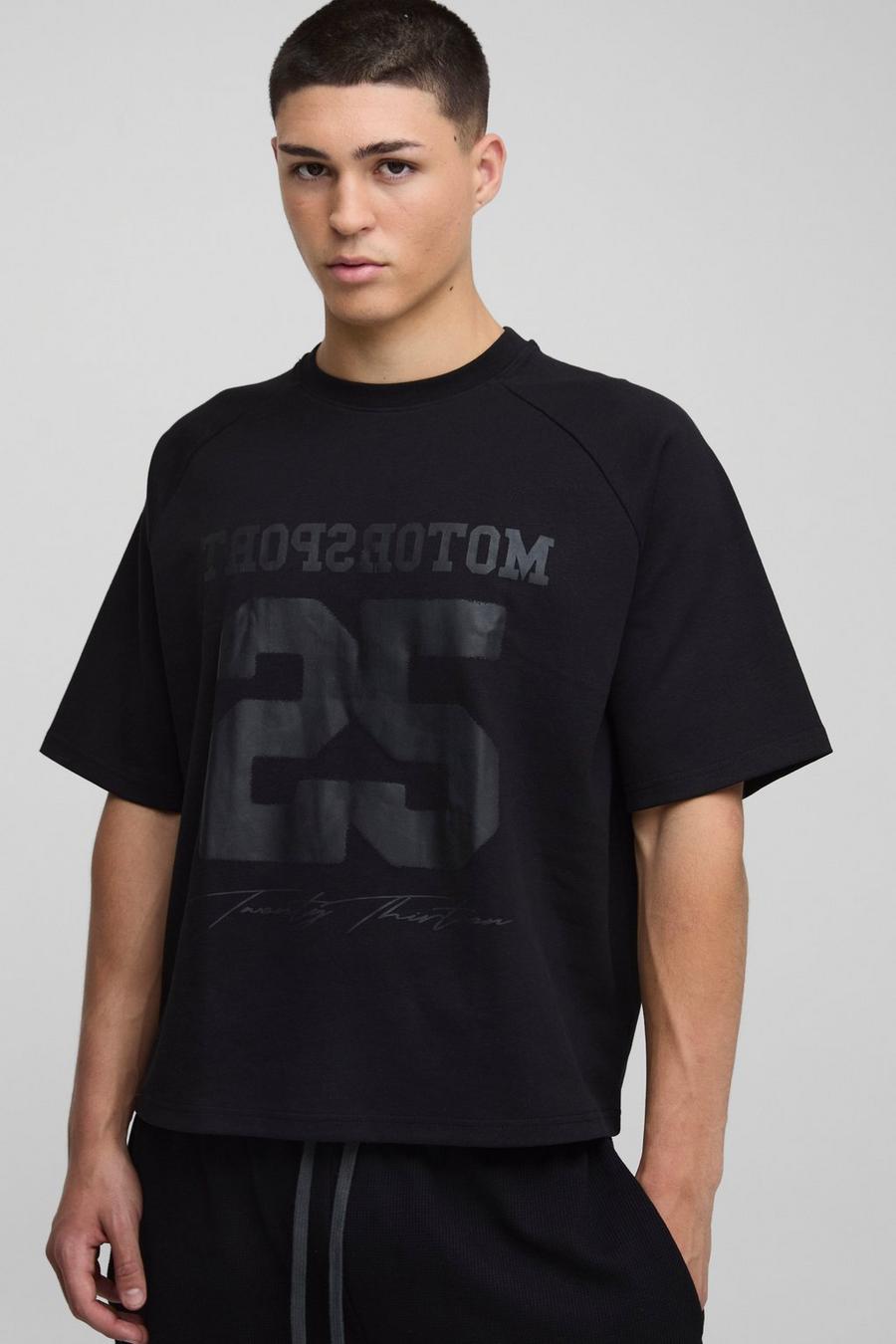 Oversized Boxy Extended Neck 25 Varsity Tonal Printed Raglan Oversized Boxy Extended Neck 25 Varsity Tonal Printed Raglan
