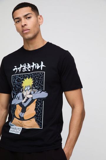 Naruto Anime License Printed T-Shirt black