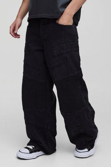 Extreme Baggy Biker Jeans washed black