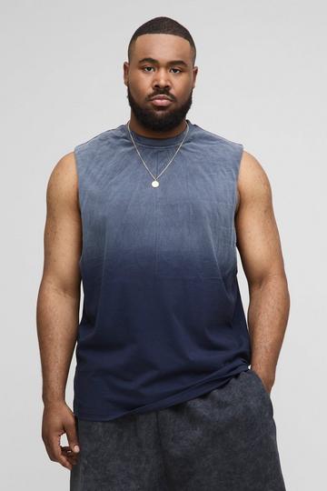 Plus Gebleekte Tank Top Met Grote Armgaten navy