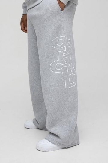 Grey Plus Wide Leg Official Outline Jogger