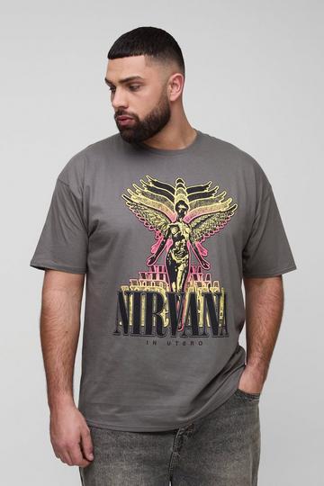 Plus Nirvana License Print T-Shirt charcoal