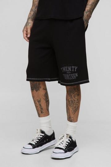 Tall Oversized Waffle Graphic Shorts black