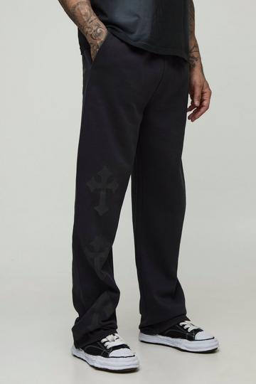 Tall Relaxed Puff Print Cross Jogger black