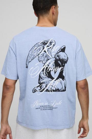 Oversized Renaissance Graphic Washed T-Shirt dusty blue