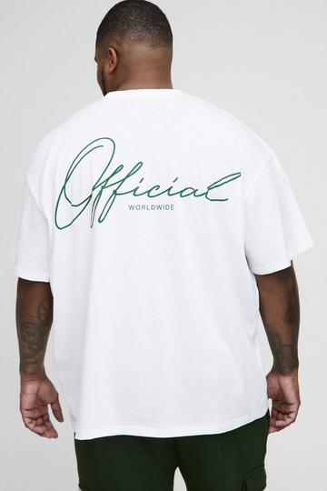 Plus Oversized Official Worldwide Print T-Shirt white