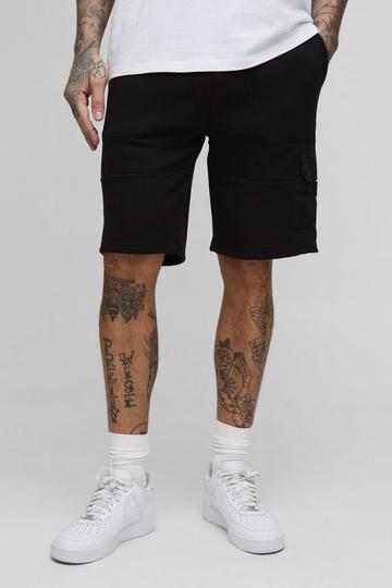 Black Tall Utility Pocket Jersey Short