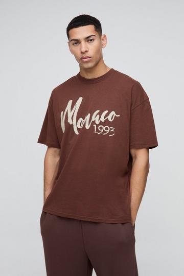 Oversized Monaco Graphic T-Shirt chocolate