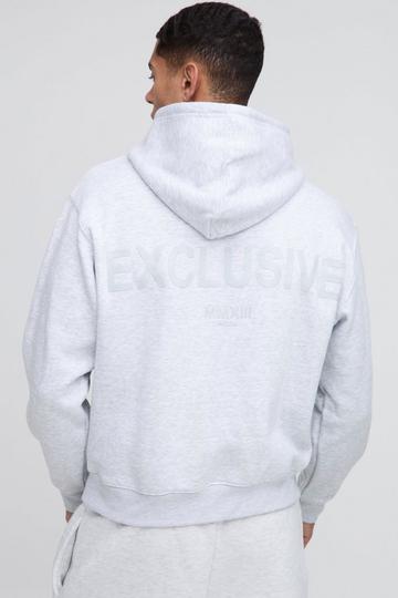 Oversized Boxy Heavyweight Exclusive High Build Print Hoodie ash grey