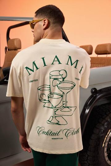 Oversized Miami Cocktail Club T-Shirt Met Brede Nek ecru