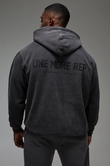 Man Active One More Rep Washed Oversized Tracksuit black