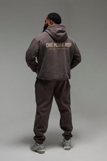 Man Active One More Rep Washed Oversized Tracksuit chocolate