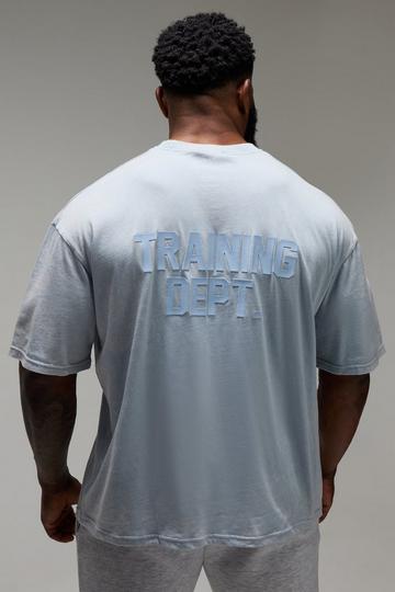 Man Active Training Dept Oversized Washed T-shirt light blue