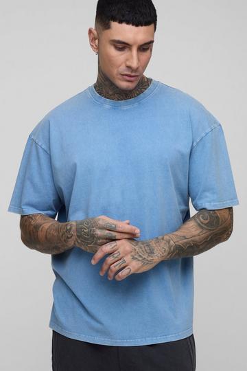 Tall Oversized Acid Wash T-Shirt blue