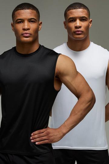 Man Active Dunne Essentials Fitness Tank Tops (2 Stuks) multi