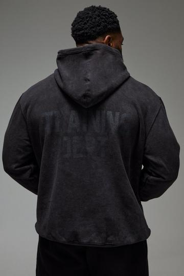 Man Active Training Dept. Boxy Washed Hoodie black