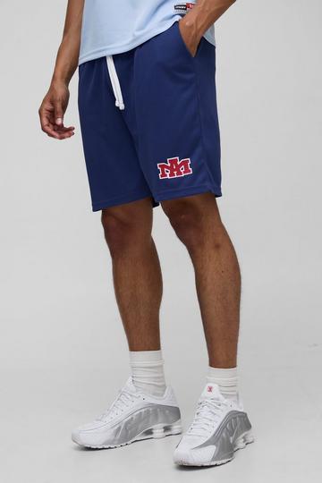 Relaxed Mid Length Mesh Shorts navy