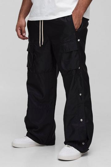 Plus Elasticated Waist Relaxed Cargo Trousers black