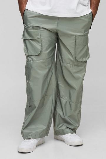 Plus Elasticated Waist Relaxed Cargo Trousers light khaki