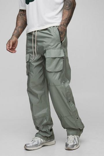 Tall Elasticated Waist Relaxed Cargo Trousers light khaki