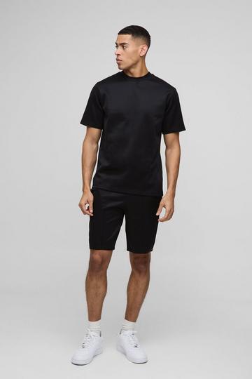 Scuba Regular Fit T-Shirt En Shorts Set black